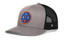 The Haka Hat New York Trucker Hat features gray and black mesh, a blue patch with embroidered NYC lettering, an orange basketball, and a classic HAKA 5.0 style. Shop the NYC X Basketball Snapback by Haka Hat.