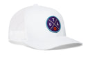 The Haka Hat Utah Trucker Hat features white mesh and a front circular patch with "UTA" and a small basketball graphic. This UTA X Basketball Snapback is from Haka Hat.