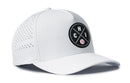 The Haka Hat Chicago Baseball Performance 5-Panel Hat features a black CHI X patch, ventilation holes, and a Flexfit® sweatband for comfort. This Black Snapback is perfect for all-day wear.