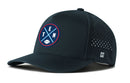The Haka Hat Tennessee Football Performance 5-Panel Hat features a curved brim, TEN logo with football, Flexfit® sweatband for comfort, ventilated back panels, and a white H logo. Brand: Haka Hat.