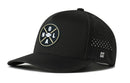 The Haka Hat New Orleans Football Performance 5-Panel Hat by Haka Hat is a black Flexfit® snapback with a curved brim, mesh back, NOLA patch, white accents, and water-repellent finish—ideal for New Orleans football fans.