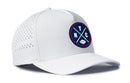 The Haka Hat New York Football Performance 5-Panel features a perforated back, round navy NYC patch with football motif, and Flexfit® snapback—making it the perfect hat for New York football fans.