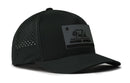 The Haka Hat California Flag Performance 5-Panel Hat is a black Flexfit® snapback with a perforated side panel and matte front patch featuring a bear, star, and "California Republic" design.