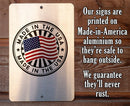 The Insane Asylum - Metal Sign by Lone Star Art is made in the USA from American aluminum, rustproof for indoor or outdoor use. Features an American flag. Perfect as a funny Halloween decoration or as an Insane Asylum sign.