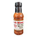 An 18 oz bottle of Myron Mixon's Jack Mixon's Old South Bar-B-Que Sauce, featuring orange sauce and a label with bold red and yellow text, crafted in classic Southern barbecue style.
