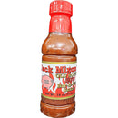 An 18 oz (510 g) bottle of Myron Mixon's Jack Mixon's Old South Hot Bar-B-Que Sauce delivers bold, spicy Southern BBQ flavor—perfect for your favorite barbecue dishes. Features a red cap and label with a pig illustration and “Good Stuff.”.