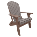The Kanyon Living Poly Folding Adirondack Chair in Light Grey & Weathered Wood, crafted from recycled poly lumber with wide armrests and a slatted back, offers sustainable outdoor seating against a simple white background.