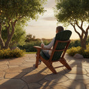 Kanyon Poly Folding Adirondack Chair Dark Green and Cedar Wood