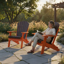 Kanyon Poly Folding Adirondack Chair Dark Wood and Orange