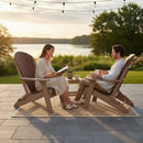 Kanyon Poly Folding Adirondack Chair Deluxe Brazilian Walnut and Weathered Wood