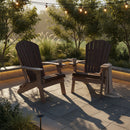 Kanyon Poly Folding Adirondack Chair Deluxe Brazilian Walnut and Weathered Wood