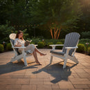 Kanyon Poly Folding Adirondack Chair Deluxe Driftwood Grey and White