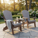 Kanyon Poly Folding Adirondack Chair Light Grey & Weathered Wood
