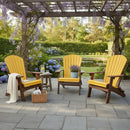Kanyon Poly Folding Adirondack Chair Yellow and Cedar Wood