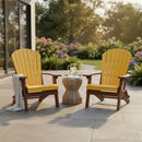 Kanyon Poly Folding Adirondack Chair Yellow and Cedar Wood