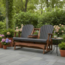 Kanyon Living Poly Lumber 5′ Adirondack Poly Glider Bench Black and Deluxe Antique Mahogany