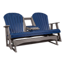 Kanyon Living Poly Lumber 5′ Adirondack Poly Glider Bench Blue and Light Grey