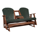 Kanyon Living Poly Lumber 5′ Adirondack Poly Glider Bench Dark Green and Cedar Wood
