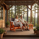 Kanyon Living Poly Lumber 5′ Adirondack Poly Glider Bench Dark Wood and Orange
