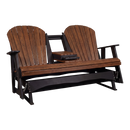 Kanyon Living Poly Lumber 5′ Adirondack Poly Glider Bench Deluxe Antique Mahogany and Black