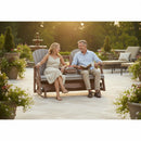 Kanyon Living Poly Lumber 5′ Adirondack Poly Glider Bench Light Grey and Weathered Wood