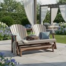 Kanyon Living Poly Lumber 5′ Adirondack Poly Glider Bench Light Grey and Weathered Wood