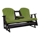 Kanyon Living Poly Lumber 5′ Adirondack Poly Glider Bench Lime Green and Black