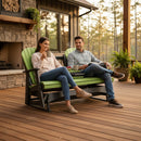 Kanyon Living Poly Lumber 5′ Adirondack Poly Glider Bench Lime Green and Black