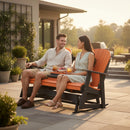 Kanyon Living Poly Lumber 5′ Adirondack Poly Glider Bench Orange and Black
