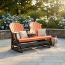 Kanyon Living Poly Lumber 5′ Adirondack Poly Glider Bench Orange and Black