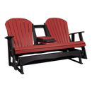 Kanyon Living Poly Lumber 5′ Adirondack Poly Glider Bench Red and Black