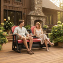 Kanyon Living Poly Lumber 5′ Adirondack Poly Glider Bench Red and Black