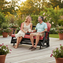 Kanyon Living Poly Lumber 5′ Adirondack Poly Glider Bench Red and Black