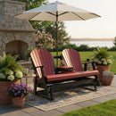 Kanyon Living Poly Lumber 5′ Adirondack Poly Glider Bench Red and Black