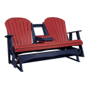 Kanyon Living Poly Lumber 5′ Adirondack Poly Glider Bench Red and Blue