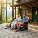 Kanyon Living Poly Lumber 5′ Adirondack Poly Glider Bench Red and Blue