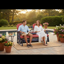 Kanyon Living Poly Lumber 5′ Adirondack Poly Glider Bench Red and Blue