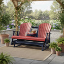 Kanyon Living Poly Lumber 5′ Adirondack Poly Glider Bench Red and Blue