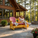 Kanyon Living Poly Lumber 5′ Adirondack Poly Glider Bench Red and Yellow