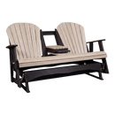 Kanyon Living Poly Lumber 5′ Adirondack Poly Glider Bench Seashell and Black