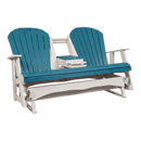Kanyon Living Poly Lumber 5′ Adirondack Poly Glider Bench Aruba Blue & White