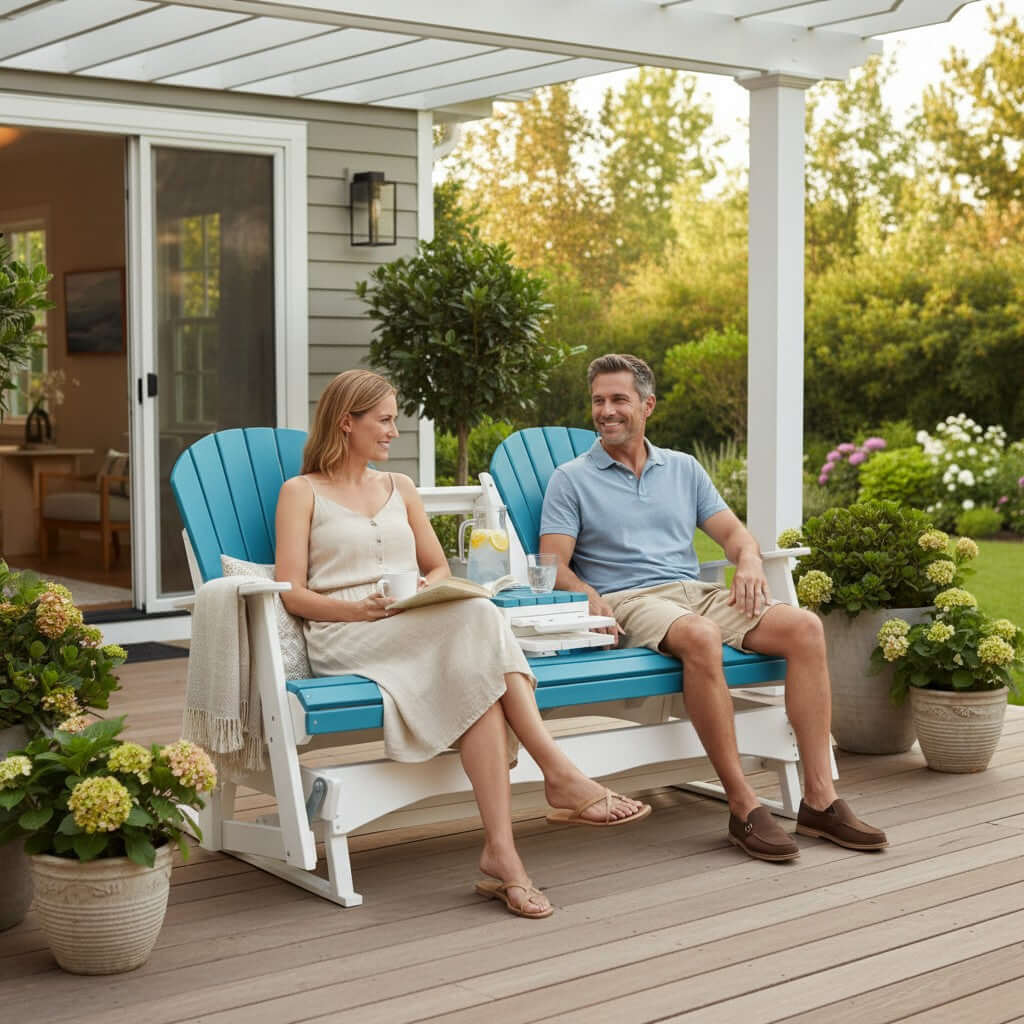 Relax Outdoors with a 5-Foot Adirondack Glider Bench