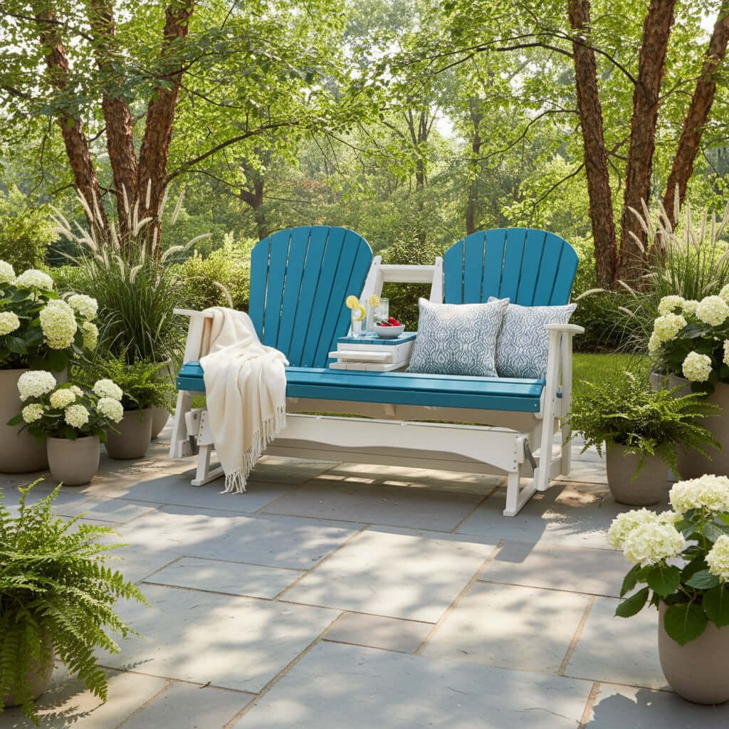 Relax Outdoors with a 5-Foot Adirondack Glider Bench