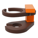 Kanyon Poly Cupholder in Dark Wood and Orange