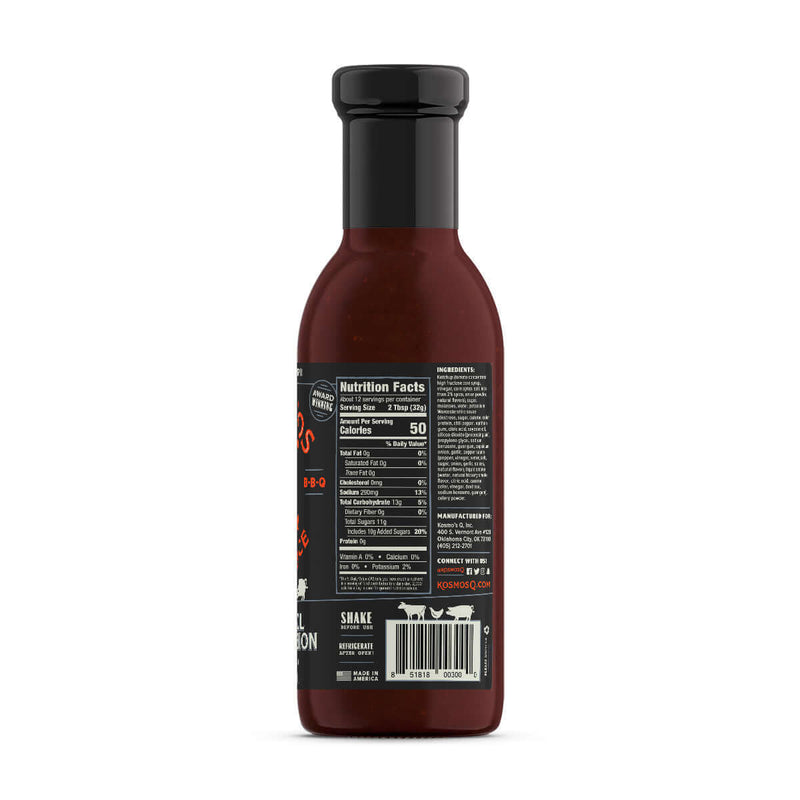 Kosmos Q Competition BBQ Sauce bottle for grilling and smoking meats