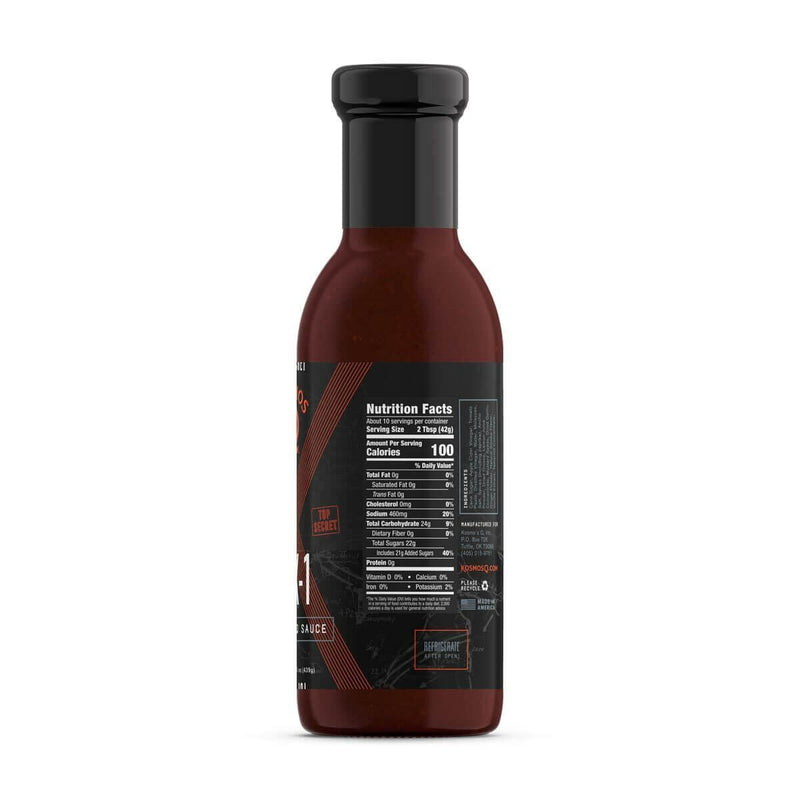 Kosmos Q OP X-1 BBQ Sauce bottle for competition BBQ and grilling