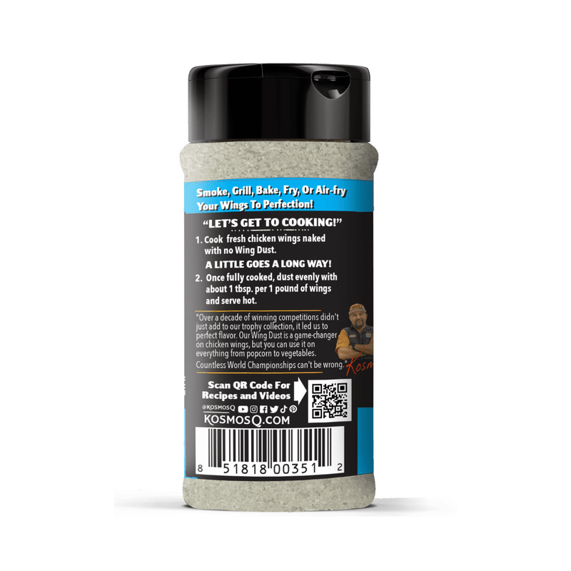 Kosmos Q Salt and Vinegar Wing Seasoning for bold tangy flavor on wings and snacks