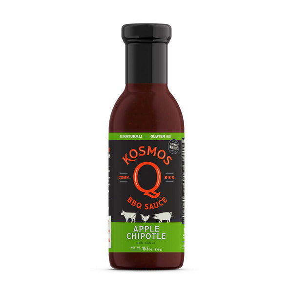 Kosmos Q Sweet Apple Chipotle BBQ Sauce – real apple sweetness with chipotle heat for ribs, pork, chicken, and more
