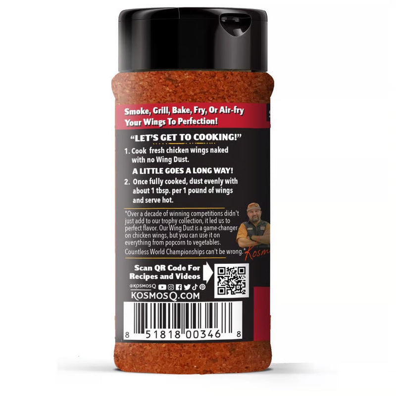 Kosmos Q Buffalo Hot Wing Seasoning from DDR BBQ Supply – fiery cayenne, tangy buffalo, and blue cheese dry dust for wings, fries, and popcorn