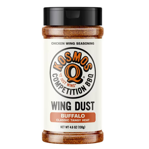 Kosmos Q Buffalo Wing Seasoning gives you classic buffalo flavor without the mess perfect for wings, tenders, fries, popcorn, and veggies. 